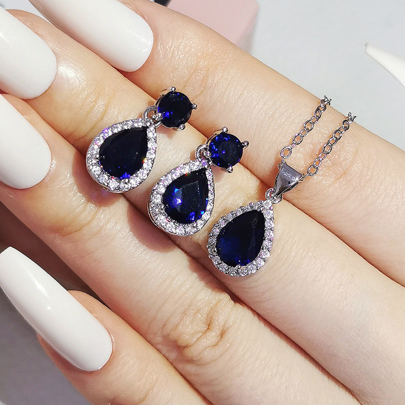 Set de Collar y Pendientes de Zirconitas