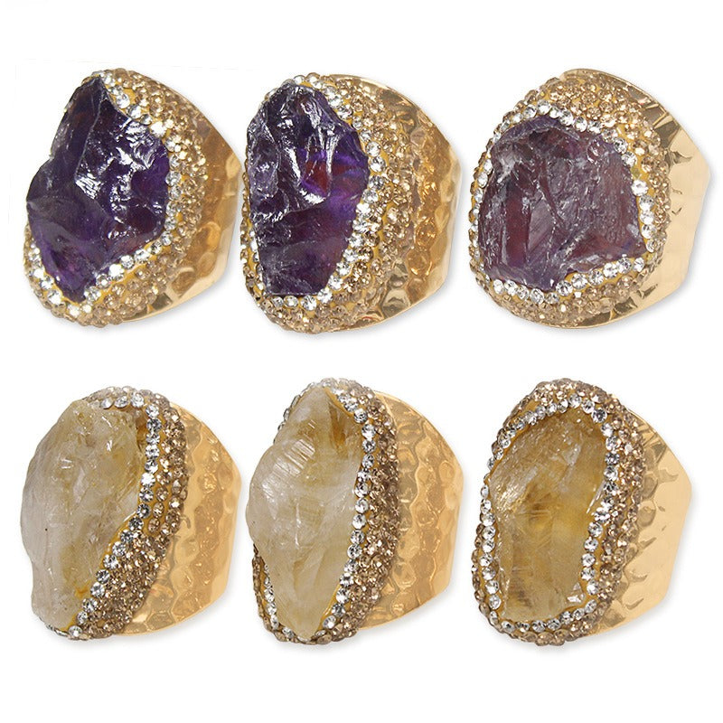 Anillo de Cristal Natural en Bruto