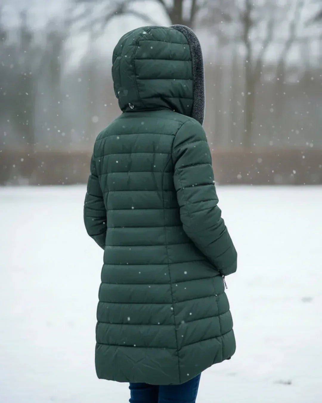 Chaqueta acolchada verde oscuro