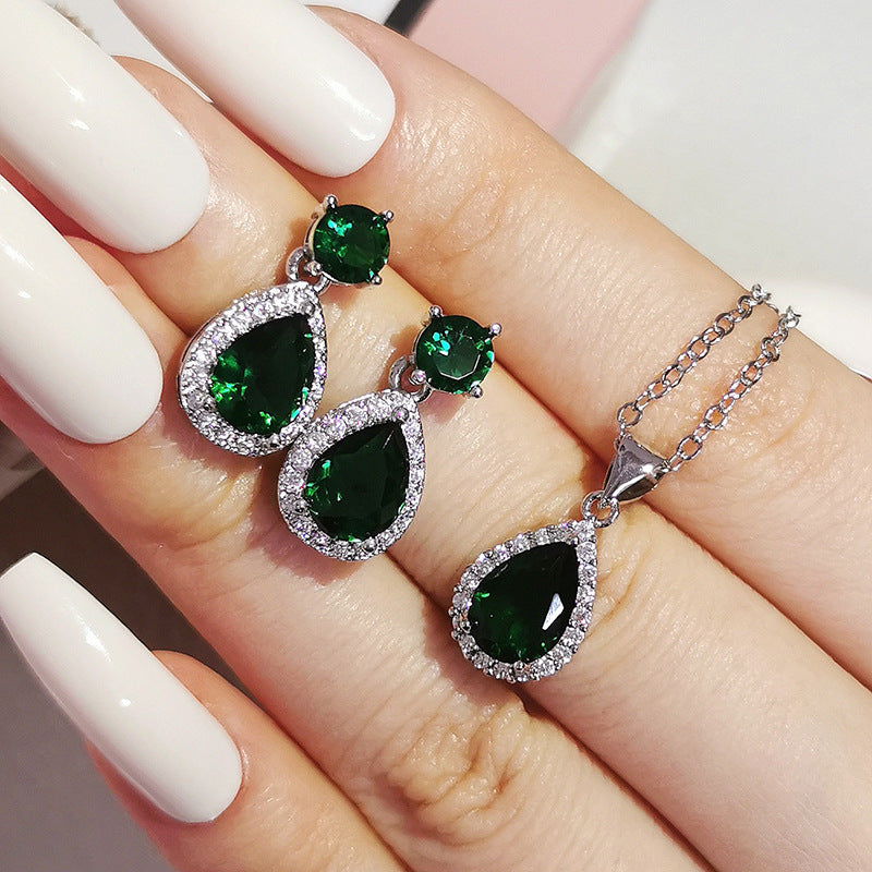 Set de Collar y Pendientes de Zirconitas