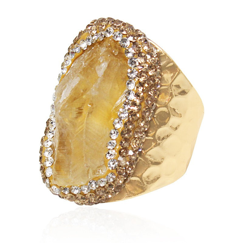 Anillo de Cristal Natural en Bruto