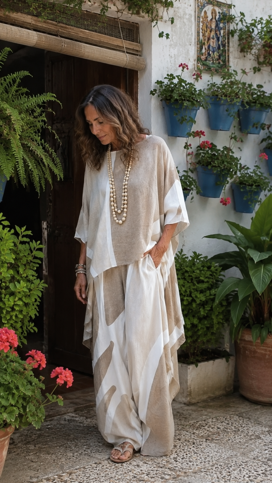 Top Drapeado y Pantalón de Pierna Ancha
