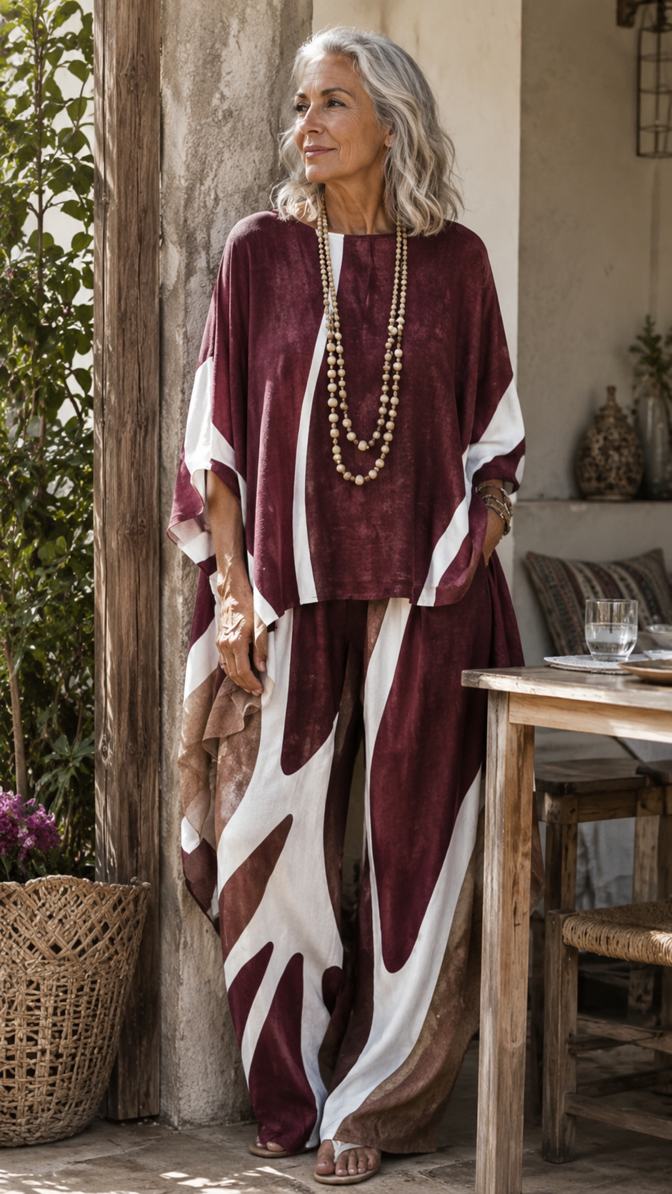 Top Drapeado y Pantalón de Pierna Ancha