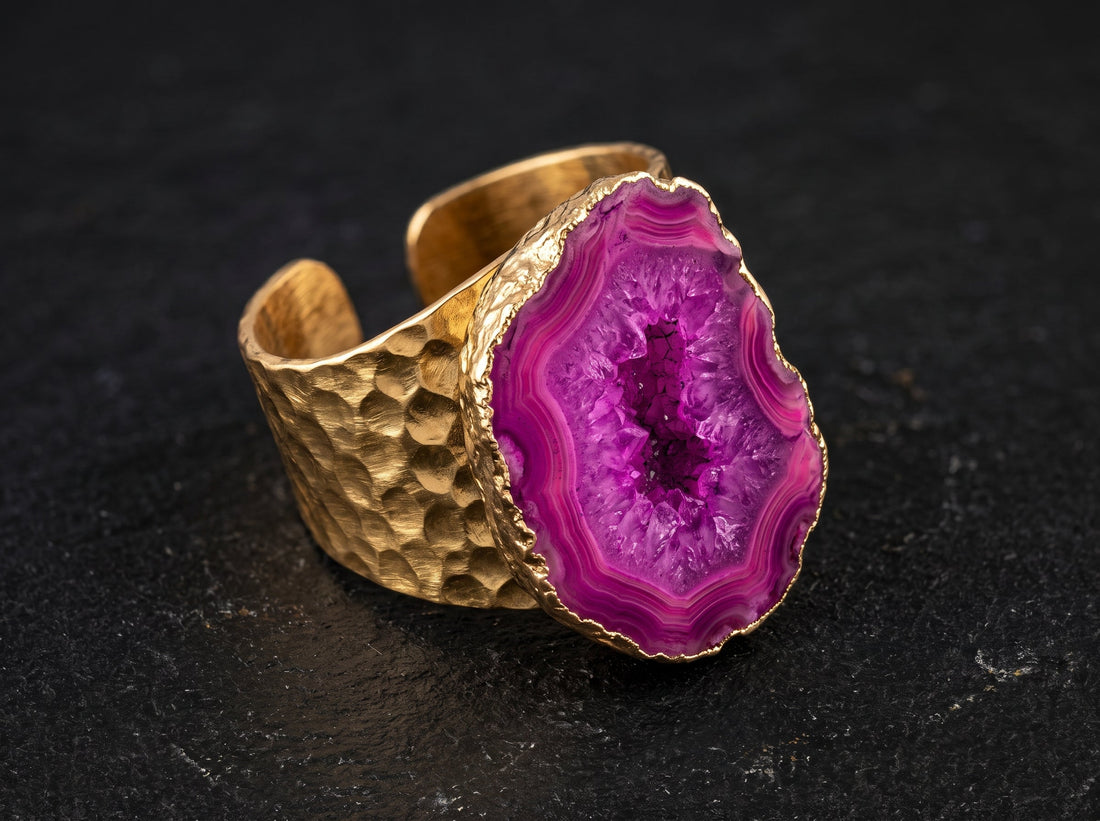 Anillo Bohemio de Ágata Natural