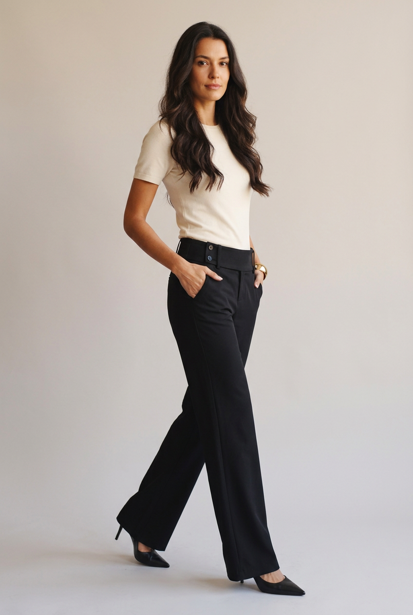 Pantalón Ancho Tiro Alto - Marta Otero