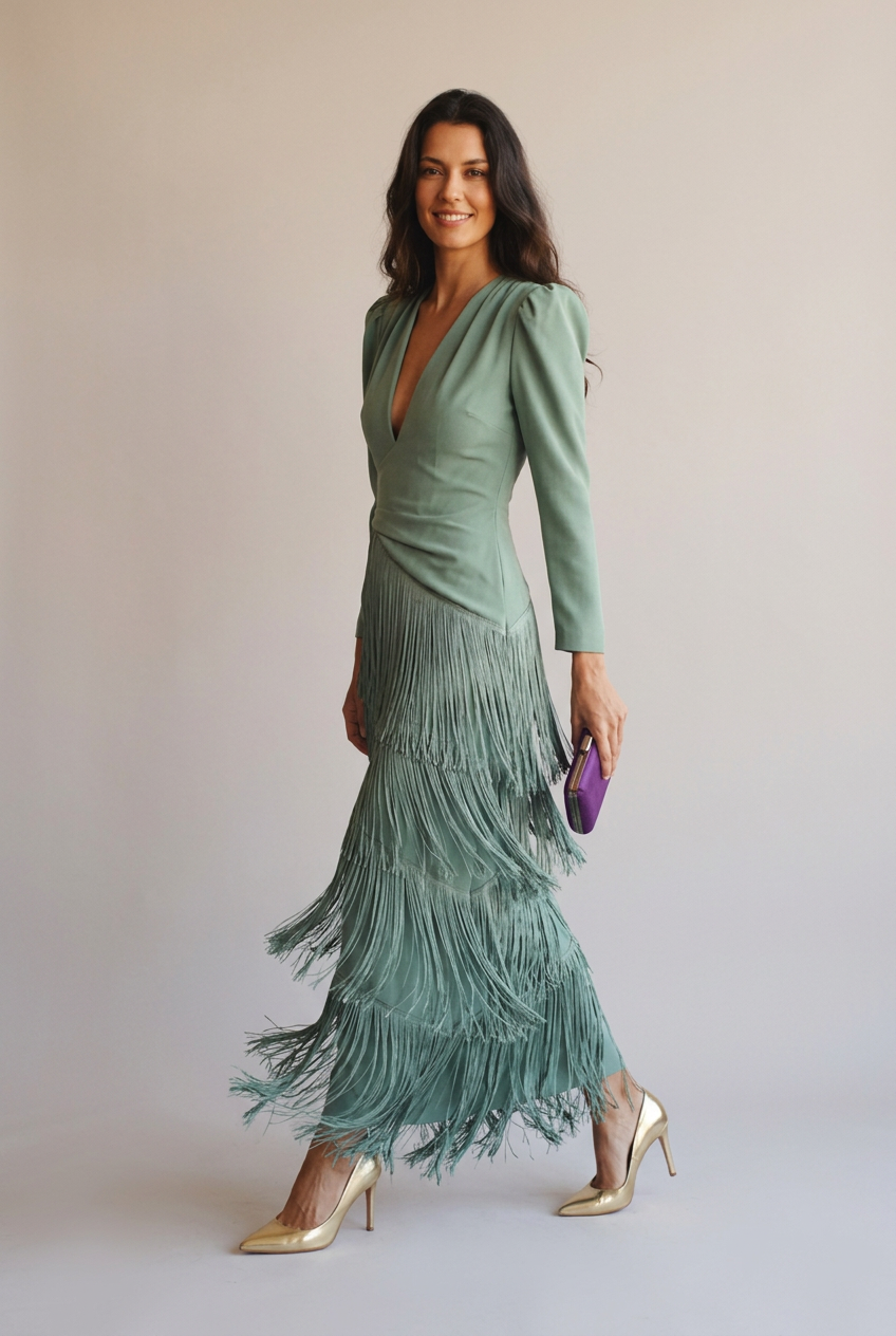 Vestido Flecos Tierra - Marta Otero