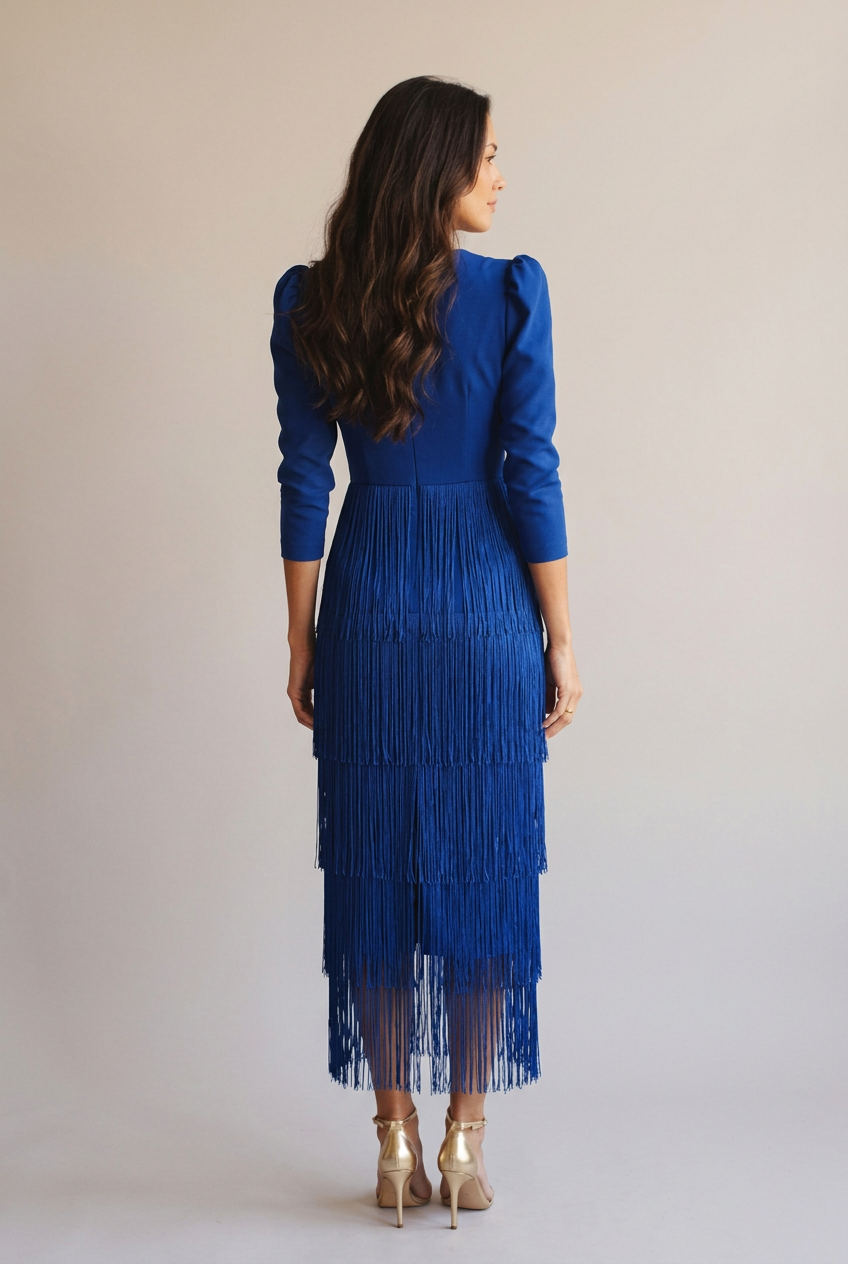 Vestido Midi Flecos - Marta Otero
