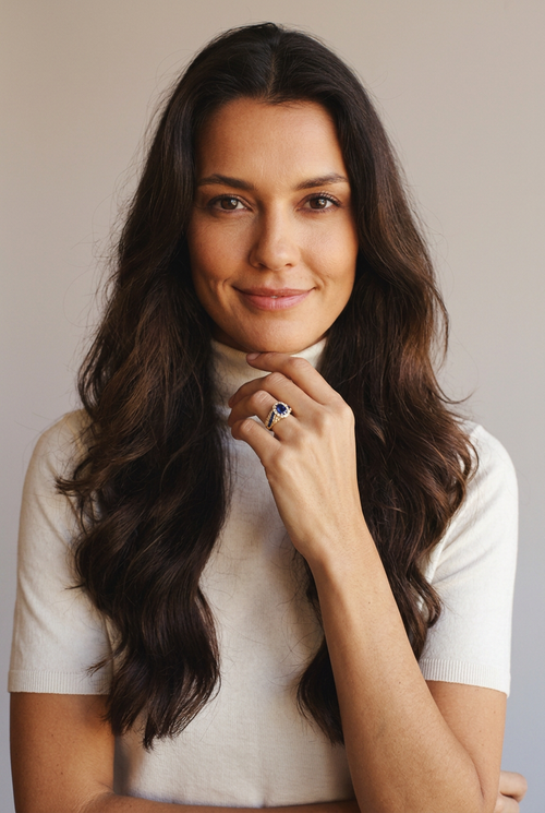 Anillo Dorado Zafiro - Marta Otero