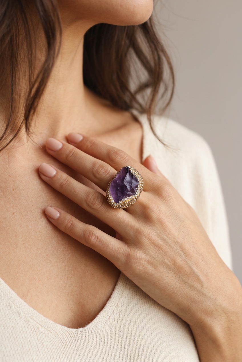 Anillo Cristal Bruto - Marta Otero