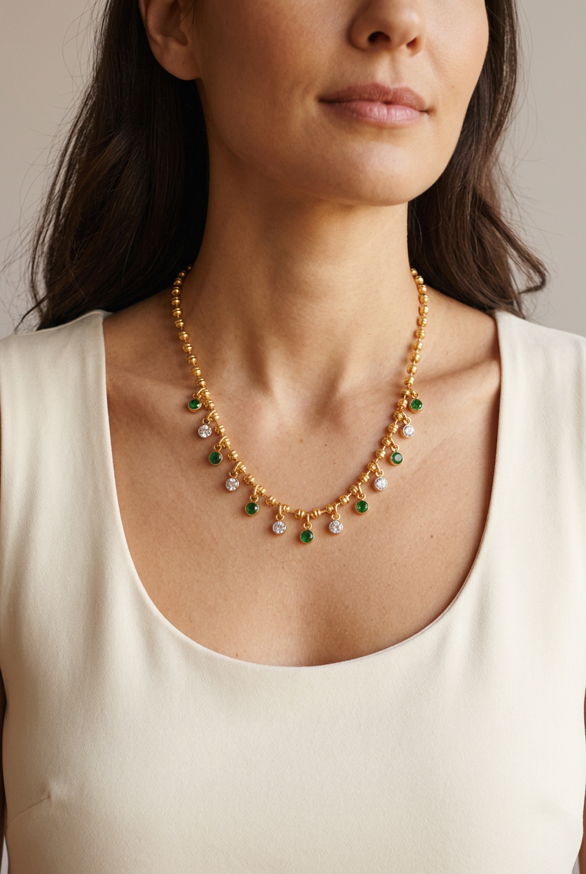 Collar Destello Esmeralda - Marta Otero