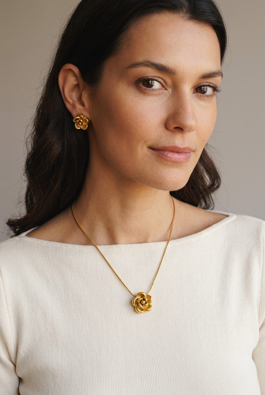 Set Collar y Pendientes Flores - Marta Otero