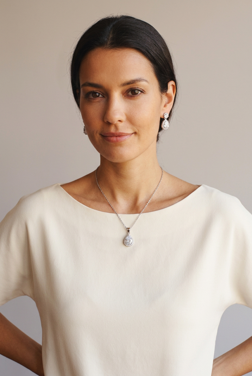 Set Collar y Pendientes Zirconitas - Marta Otero